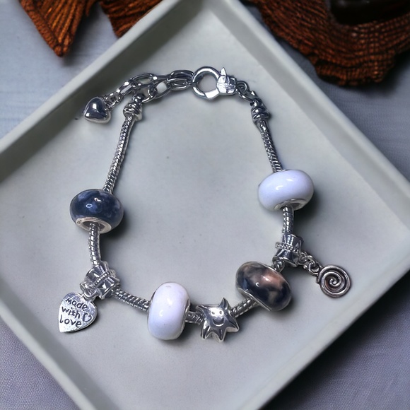 Hand Crafted Jewelry - European Style Charmed Bracelet